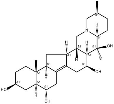(3β,5α,6α,16β)-8,14-didehydrocevane-3,6,16,20-tetrol. Struktur