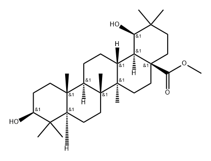 Oleanan-28-oic acid, 3,19-dihydroxy-, methyl ester, (3β,19β)- Struktur