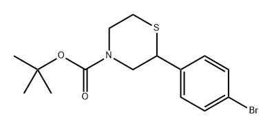 2-(4-溴苯基)硫代吗啉-4-羧酸叔丁酯 结构式