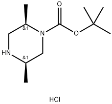 rel-tert-butyl (2R,5R)-2,5-dimethylpiperazine-1-carboxylate hydrochloride Structure