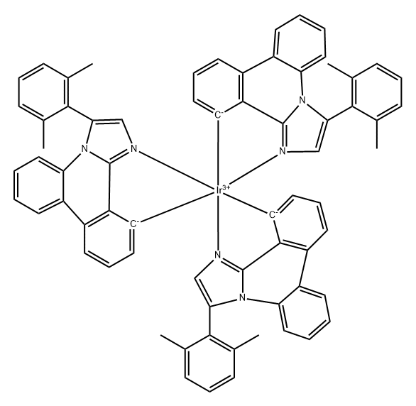 Iridium, tris[3-(2,6-dimethylphenyl)imidazo[1,2-f]phenanthridin-12-yl-κC12,κN1]- Structure