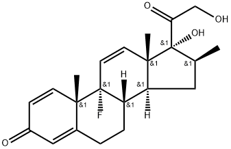 Pregna-1,4,11-triene-3,20-dione, 9-fluoro-17,21-dihydroxy-16-methyl-, (16β)- (9CI) Struktur