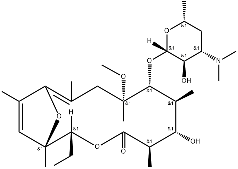 3-O-De(2,6-dideoxy-3-C-Methyl-3-O-Methyl-α-L-ribo-hexopyranosyl)-8,9,10,11-tetradehydro-9-deoxo-11,12-dideoxy-9,12-epoxy-6-O-MethylerythroMycin Structure