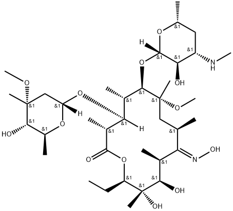N-Desmethyl Clarithromycin (9E)-Oxime Structure