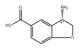 5-Benzofurancarboxylic acid, 3-amino-2,3-dihydro-, (3S)- Structure