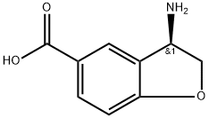 5-Benzofurancarboxylic acid, 3-amino-2,3-dihydro-, (3R)- Structure