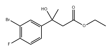 Ethyl 3-(3-bromo-4-fluorophenyl)-3-hydroxybutanoate 结构式