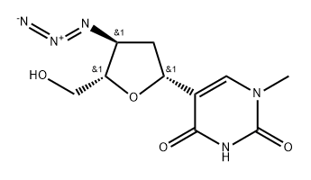 1-methyl-5-(3-azido-2,3-dideoxy-beta-pentofuranosyl)uracil Structure