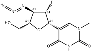 1-methyl-5-(3-azido-2,3-dideoxy-2-fluoro-beta-arabinofuranosyl)uracil Structure
