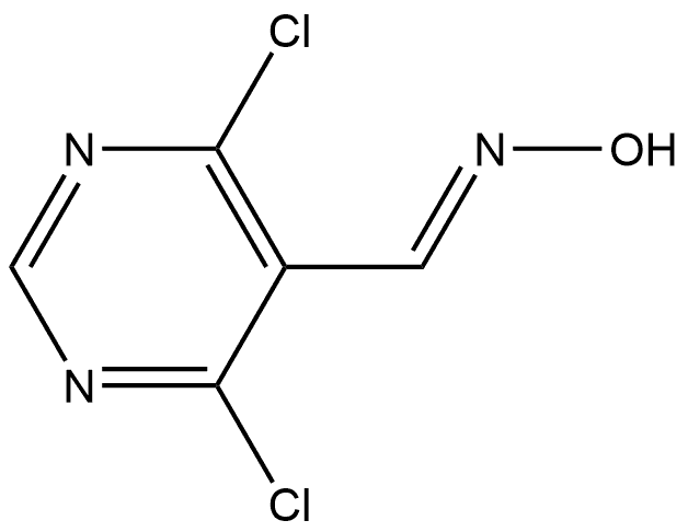 5-Pyrimidinecarboxaldehyde, 4,6-dichloro-, oxime, [C(E)]- 化学構造式