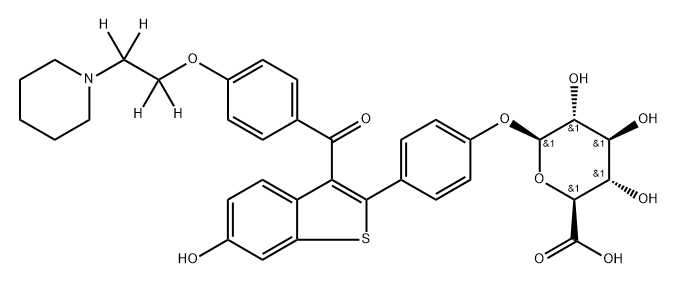 雷洛昔芬-4'-GLUCURONIDE_D4,1279033-52-1,结构式
