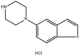Piperazine, 1-benzo[b]thien-5-yl-, hydrochloride (1:1) Structure