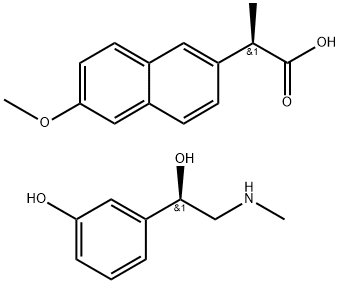 2-Naphthaleneacetic acid, 6-methoxy-α-methyl-, (αR)-, compd. with (αR)-3-hydroxy-α-[(methylamino)methyl]benzenemethanol (1:1)