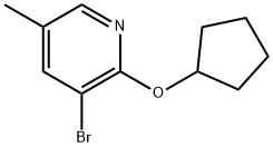 3-bromo-2-(cyclopentyloxy)-5-methylpyridine Struktur
