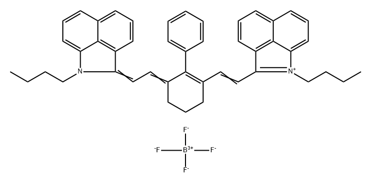 1-butyl-2-(2-{3-[2-(1-butyl-1H-benzo[cd]indol-2-ylidene)ethylidene]-2-phenylcyclohex-1-en-1-yl)ethenyl)-benzo[cd]indol-1-iumtetrafluoroborate Struktur