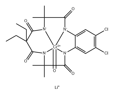 (5,6-(4,5-dichlorobenzo)-3,8,11,13-tetraoxo-2,2,9,9-tetramethyl-12,12-diethyl-1,4,7,10-tetraazacyclotridecane)oxochromate(V) Structure