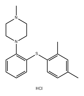 Piperazine, 1-[2-[(2,4-dimethylphenyl)thio]phenyl]-4-methyl-, hydrochloride (1:1) Struktur