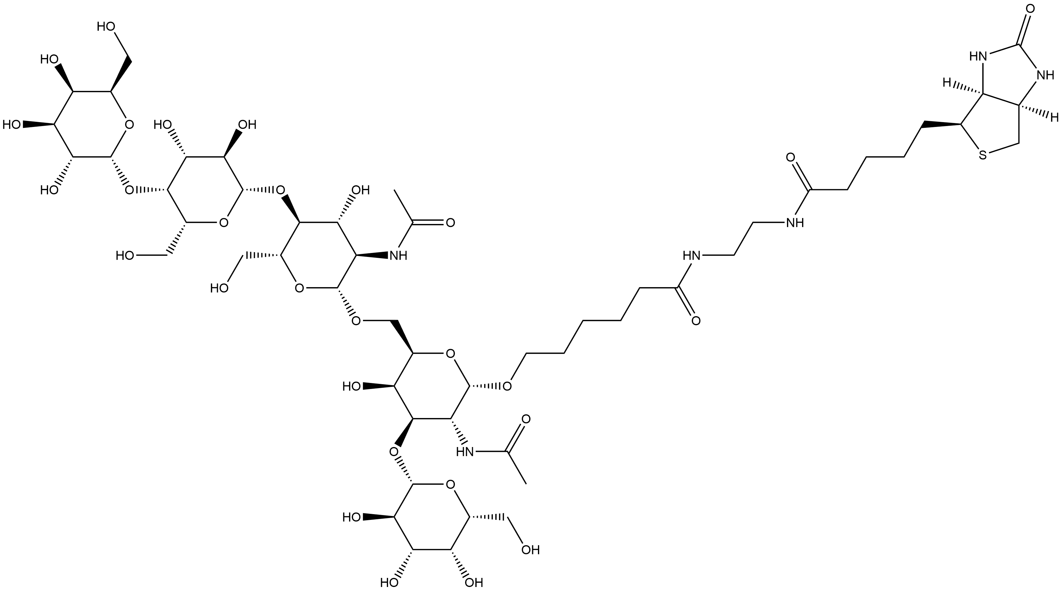 (3aS,4S,6aR)-N-[2-[[6-[[O-α-D-Galactopyranosyl-(1→4)-O-β-D-galactopyranosyl-(1→4)-O-2-(acetylamino)-2-deoxy-β-D-glucopyranosyl-(1→6)-O-[β-D-galactopyranosyl-(1→3)]-2-(acetylamino)-2-deoxy-α-D-galactopyranosyl]oxy]-1-oxohexyl]amino]ethyl]hexahydro-2-oxo-1H-thieno[3,4-d]imidazole-4-pentanamide Structure