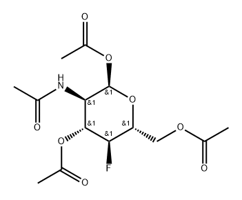 2-acetamido-1,3,6-tri-O-acetyl-4-deoxy-4-fluoroglucopyranose Structure