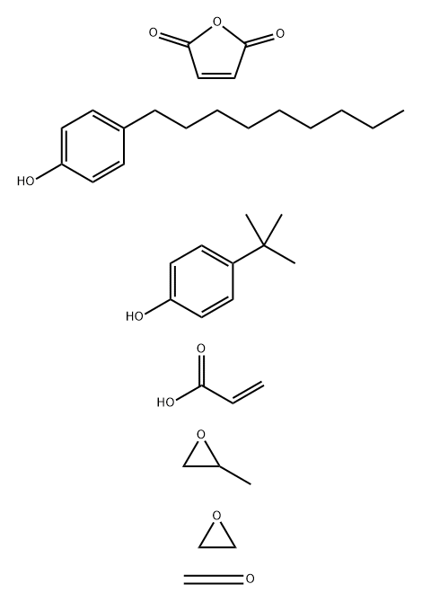 2-Propenoic acid, polymer with 4-(1,1-dimethylethyl)phenol, formaldehyde, 2,5-furandione, methyloxirane, 4-nonylphenol and oxirane Structure