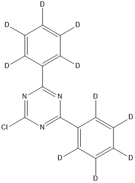 2-CHLORO-4,6-DI(PHENYL-2,3,4,5,6-D5)-1,3,5-TRIAZINE, 1300115-09-6, 结构式