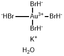 Potassium tetrabromoaurate(III) hydrate Struktur