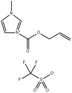 1H-Imidazolium, 1-methyl-3-[(2-propen-1-yloxy)carbonyl]-, 1,1,1-trifluoromethanesulfonate (1:1) Structure