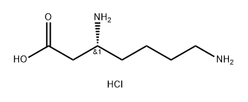 Heptanoic acid, 3,7-diamino-, hydrochloride (1:2), (3R)- Structure