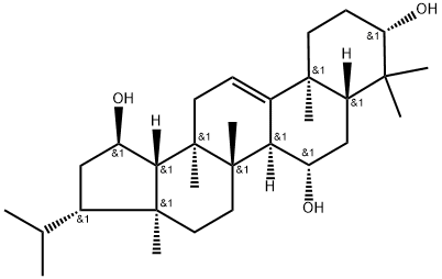 3β,7β,19α-Trihydroxy-5α-arbor-9(11)-ene Structure