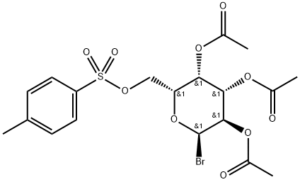 α-D-Galactopyranosyl bromide, 2,3,4-triacetate 6-(4-methylbenzenesulfonate), 13046-90-7, 结构式