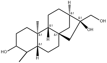 ent-カウラン-3,16,17-トリオール 化学構造式
