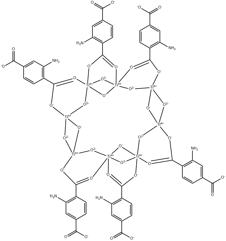 六[I-(2-氨基-1,4-苯二甲酸基)][四-羟基辛-1-氧代辛钛],NH2-MIL-125(TI),AYRSORBT125, 1309760-94-8, 结构式