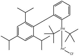 Gold, [bis(1,1-dimethylethyl)[2',4',6'-tris(1-methylethyl)[1,1'-biphenyl]-2-yl]phosphine]chloro- Struktur