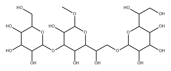 (2R,3R,4S,5S,6S)-2-[(1R)-1,2-dihydroxyethyl]-6-[(2R,3S,4S,5S,6R)-6-[(1 R)-1,2-dihydroxyethyl]-2,5-dihydroxy-2-methyl-4-[(2R,3R,4S,5R,6R)-3,4, 5-trihydroxy-6-(hydroxymethyl)oxan-2-yl]oxy-oxan-3-yl]oxy-oxane-3,4,5- triol Struktur