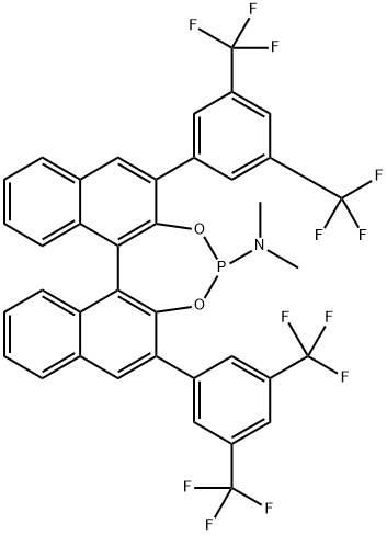 (11BS)-2,6-双[3,5-双(三氟甲基)苯基]-N,N-二甲基二萘并[2,1-D:1',2'-F][1,3,2]二氧杂膦-4-胺 结构式