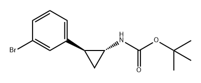(1R,2S)-2-(3-溴苯基)环丙基氨基甲酸叔丁酯 结构式