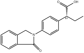Benzeneacetic acid, 4-(1,3-dihydro-1-oxo-2H-isoindol-2-yl)-α-ethyl-, (αR)- Struktur