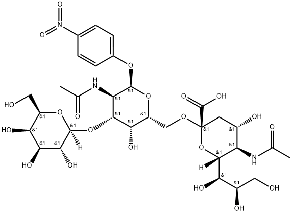 Galβ(1-3)[Neu5Acα(2-6)]GalNAc-α-pNP 化学構造式