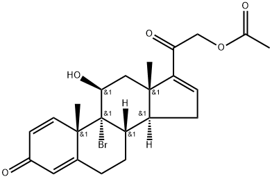 Pregna-1,4,16-triene-3,20-dione, 21-(acetyloxy)-9-bromo-11-hydroxy-, (11β)- Structure