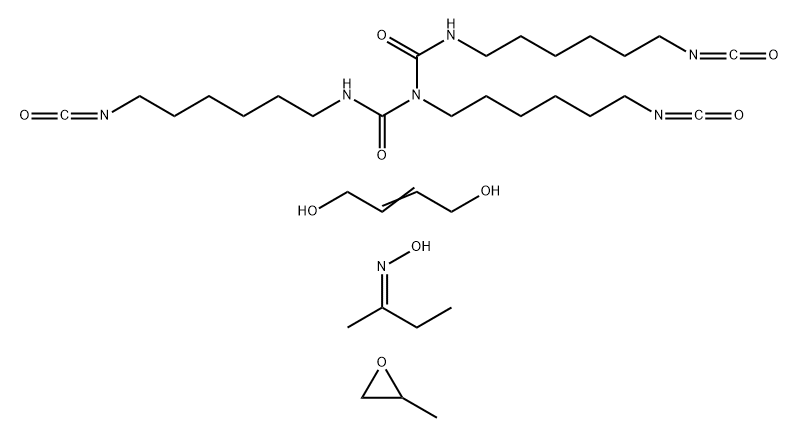 Imidocarbonic diamide, N,N',2-tris(6-isocyanatohexyl)-, polymer with 2-butene-1,4-diol and methyloxirane, bisulfited, Me Et ketone oxime-blocked|