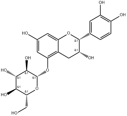 β-D-Glucopyranoside, (2R,3R)-2-(3,4-dihydroxyphenyl)-3,4-dihydro-3,7-dihydroxy-2H-1-benzopyran-5-yl Structure