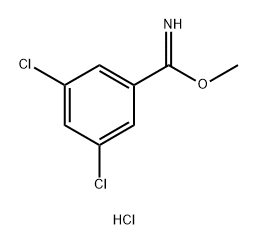Benzenecarboximidic acid, 3,5-dichloro-, methyl ester, hydrochloride (1:1) Structure