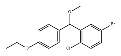 Benzene, 4-bromo-1-chloro-2-[(4-ethoxyphenyl)methoxymethyl]- 化学構造式