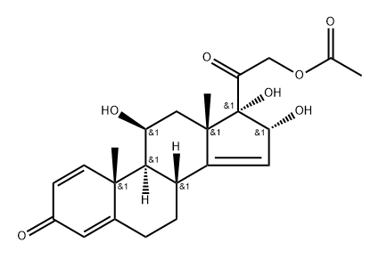 (11β,16α)-21-(Acetyloxy)-11,16,17-trihydroxypregna-1,4,14-triene-3,20-dione Structure