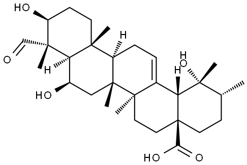 3,6,19-Trihydroxy-23-oxo-12-ursen-28-oic acid Structure