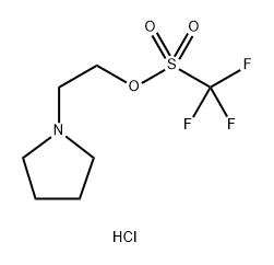 Methanesulfonic acid, 1,1,1-trifluoro-, 2-(1-pyrrolidinyl)ethyl ester, hydrochloride (1:1)