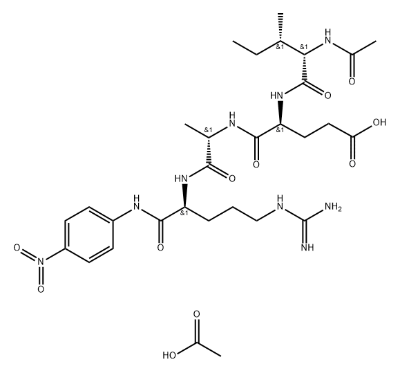 N-acetyl-Ile-Glu-Ala-Arg-p-nitroanilide acetate Struktur