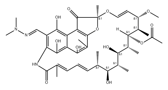 3-((dimethylhydrazono)methyl)rifamycin SV 结构式