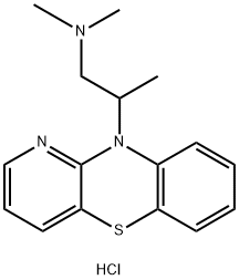 10H-Pyrido[3,2-b][1,4]benzothiazine-10-ethanamine, N,N,β-trimethyl-, hydrochloride (1:1) Struktur