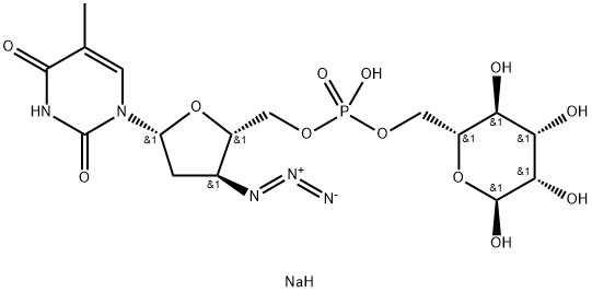 6-mannopyranosyl 3'-azido-3'-deoxy-5'-thymidinyl phosphate Structure